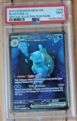 PSA 9 BLASTOISE ex 2023 Pokemon 151 Mew EN #200 Special Illustration Rare - Image 1