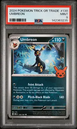 2024 POKEMON TRICK OR TRADE #130 UMBREON PSA 9 - Image 1
