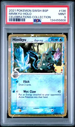 2021 POKEMON SWSH PROMO CELEBRATIONS COLLECTION #136 MIMIKYU-HOLO PSA 9 - Image 1
