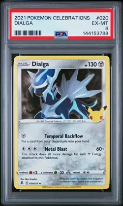 2021 POKEMON CELEBRATIONS #020 DIALGA PSA 6 - Image 1