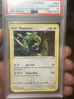 PSA 10 Rayquaza SWSH029 Sword & Shield Holo Black Star Promo Pokemon Card - Image 1