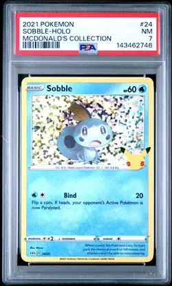 2021 POKEMON MCDONALD'S COLLECTION #24 SOBBLE-HOLO PSA 7 - Image 1