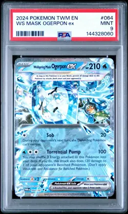 2024 POKEMON TWM EN-TWILIGHT MASQUERADE #064 WELLSPRING MASK OGERPON EX PSA 9 - Image 1