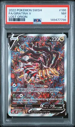 2022 POKEMON SWORD & SHIELD LOST ORIGIN #186 FULL ART/GIRATINA V PSA 7 - Image 1