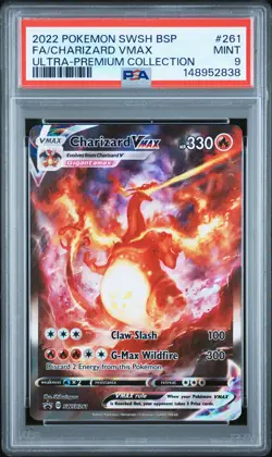 2022 POKEMON SWSH BLACK STAR PROMO #261 FULL ART/CHARIZARD VMAX PSA 9 - Image 1