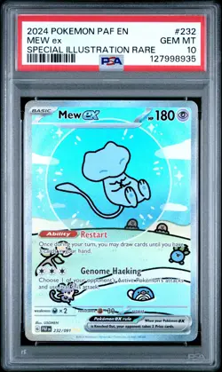 2024 POKEMON PAF EN-PALDEAN FATES SPECIAL ILLUSTRATION RARE #232 MEW EX PSA 10 - Image 1