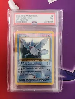 Pokemon TCG Articuno 2/62 Fossil 1st Edition Holo PSA 7 - Image 1