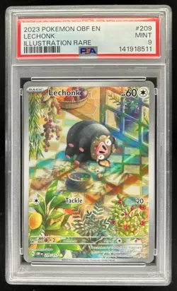 2023 Pokemon SV Obsidian Flames - OBF EN Lechonk #209/197 PSA 9 - Image 1