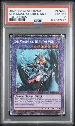 2024 YU-GI-OH! 1ST EDITION #EN258 DARK MAGICIAN GIRL THE DRAGON KNIGHT PSA 8 - Image 1