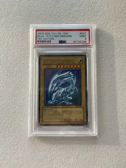 2002 YU-GI-OH! STARTER DECK: KAIBA 1ST ED #001 BLUE-EYES WHITE DRAGON PSA 9 - Image 1