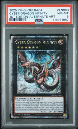 2025 YU-GI-OH! RA04-QUARTER CENTURY STAMPEDE #EN068 CYBER DRAGON INFINITY PSA 8 - Image 1