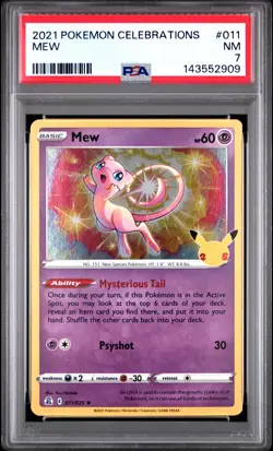 2021 POKEMON CELEBRATIONS #011 MEW PSA 7 - Image 1