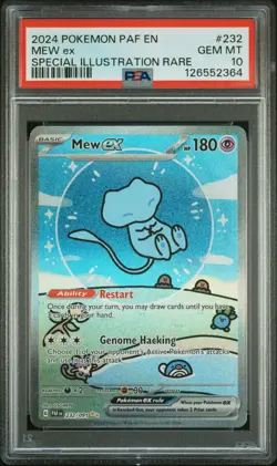 2024 POKEMON PAF EN-PALDEAN FATES SPECIAL ILLUSTRATION RARE #232 MEW EX PSA 10 - Image 1