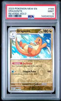 2023 POKEMON MEW EN-151 REVERSE HOLO #149 DRAGONITE PSA 9 - Image 1