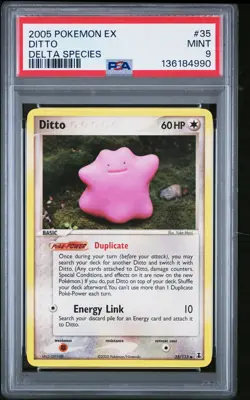 2005 POKEMON EX DELTA SPECIES #35 DITTO PSA 9 - Image 1