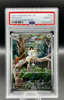 2025 Pokemon Phantasmal Flames Meowth 106/094 Illustration Rare PSA 10 ENGLISH - Image 1