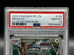 2025 Pokemon Phantasmal Flames Meowth 106/094 Illustration Rare PSA 10 ENGLISH - Image 3