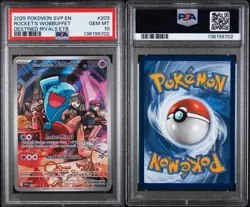 2025 POKEMON SVP EN-SV BLACK STAR PROMO #203 TEAM ROCKET'S WOBBUFFET PSA 10 - Image 3