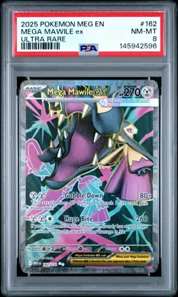 2025 POKEMON MEG EN-MEGA EVOLUTION ULTRA RARE #162 MEGA MAWILE EX PSA 8 - Image 1