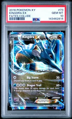 2016 POKEMON XY FATES COLLIDE #73 KINGDRA EX PSA 10 - Image 1