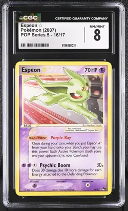 CGC 8 Espeon Gold Star 2007 POP Series 5 16/17 Pokemon Card - Image 1