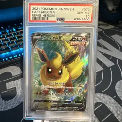 2021 Pokemon Japanese SWSH Eevee Heroes Flareon V #072 Full Art PSA 10 - Image 1