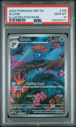 Pokemon 2023 Gloom 198/197 Illustration Rare Obsidian Flames GEM MINT PSA 10 - Image 1