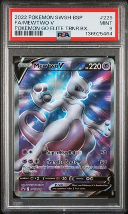 136925464 Mewtwo V 2022 Pokemon Sword & Shield Go ETB Promo #SWSH229 PSA 9 - Image 1