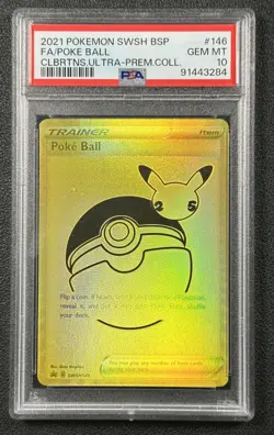 POKE BALL FA PSA 10 2021 POKEMON SWSH BSP #SWSH146 CELEBRATIONS ULTRA PREMIUM 84 - Image 1