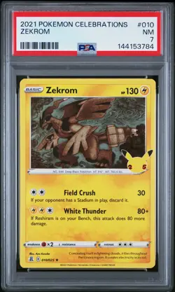 2021 POKEMON CELEBRATIONS #010 ZEKROM PSA 7 - Image 1