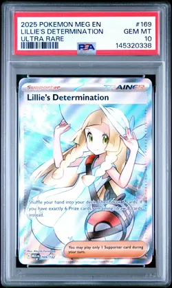 2025 POKEMON MEG EN-MEGA EVOLUTION ULTRA RARE #169 LILLIE'S DETERMINATION PSA 10 - Image 1