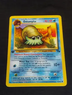 Omanyte ~ 1st Edition Pokemon TCG Fossil 52/62 Regular Vintage 1999 Mint 💎 - Image 1