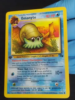 Omanyte ~ 1st Edition Pokemon TCG Fossil 52/62 Regular Vintage 1999 Mint 💎 - Image 2