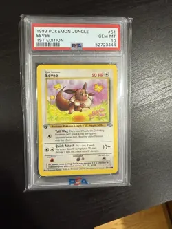 1999 Pokemon Jungle Eevee 1st Edition #51 English PSA 10 Gem MT - Image 1