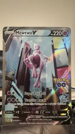 Pokemon Mewtwo V 072/078 Ultra Rare Full Art Holo Pokemon GO Card - Image 1