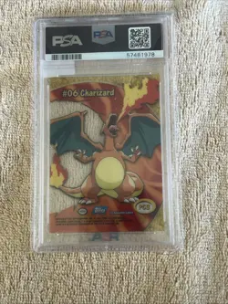 2000 TOPPS POKEMON TV ANIMATION CLEAR CARDS #PC3 CHARIZARD PSA 9 - Image 2