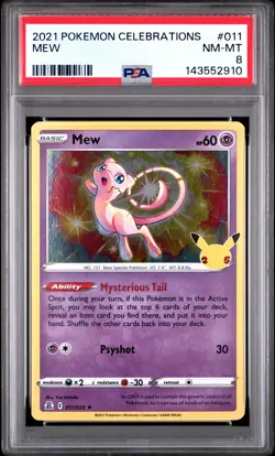 2021 POKEMON CELEBRATIONS #011 MEW PSA 8 - Image 1
