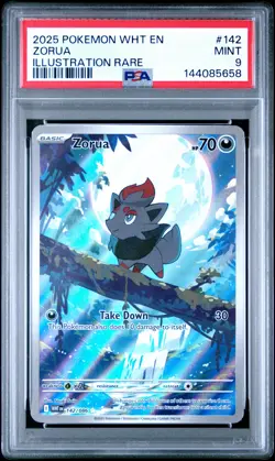 2025 POKEMON WHT EN-WHITE FLARE ILLUSTRATION RARE #142 ZORUA PSA 9 - Image 1