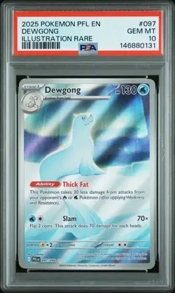2025 POKEMON PFL EN-PHANTASMAL FLAMES ILLUSTRATION RARE #097 DEWGONG PSA 10 - Image 1