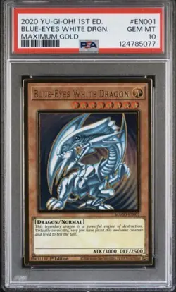 PSA 10 - 2020 Yugioh Blue Eyes White Dragon MAGO-EN001 Maximum Gold 1st Edition - Image 1