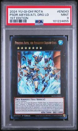 2024 YU-GI-OH! 1ST EDITION #EN043 POSEIDRA ABYSS THE ATLANTEAN DRAGON LORD PSA 9 - Image 1