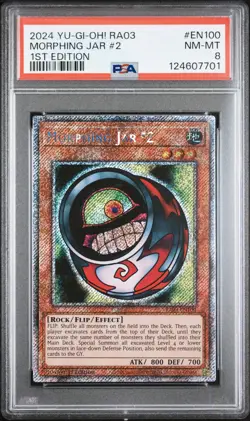2024 YU-GI-OH! QUARTER CENTURY BONANZA 1ST EDITION #EN100 MORPHING JAR #2 PSA 8 - Image 1