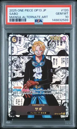2025 ONE PIECE JPN OP13-CARRYING ON HIS WILL MANGA ALTERNATE ART SABO PSA 10 - Image 1