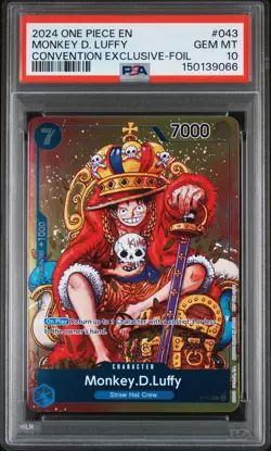 2024 ONE PIECE PROMOS CONVENTION EXCLUSIVE-FOIL #043 MONKEY D. LUFFY PSA 10 - Image 1