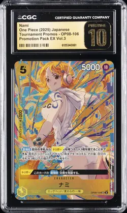 2025 ONE PIECE JPN TOURNAMENT PROMOS PROMOTION PACK EX VOL3 NAMI CGC 10 PRISTINE - Image 1