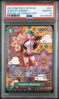 2024 ONE PIECE OP08-TWO LEGENDS SPECIAL ALTERNATE ART #007 JEWELRY BONNEY PSA 10 - Image 1