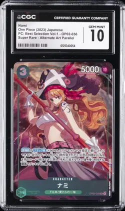 2023 ONE PIECE JAPANESE PC: BEST SELECTION VOL.1 #OP02-036 NAMI CGC 10 GEM MINT - Image 1