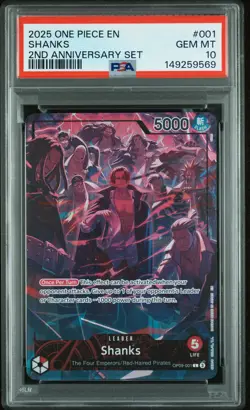 2025 ONE PIECE ENGLISH VERSION 2ND ANNIVERSARY SET #001 SHANKS PSA 10 - Image 1