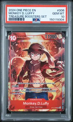 2024 ONE PIECE PROMOS TREASURE BOOSTERS SET #006 MONKEY D. LUFFY PSA 10 - Image 1