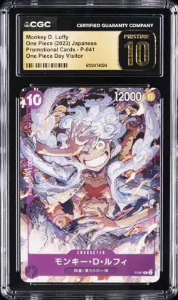 2023 ONE PIECE JPN ONE PIECE DAY VISITOR #P-041 MONKEY D. LUFFY CGC 10 PRISTINE - Image 1